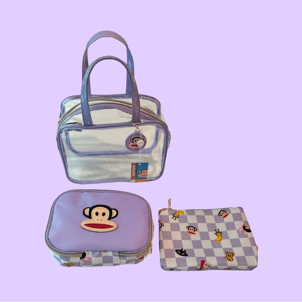 Paul Frank Purple and White Cosmetic Bag Set